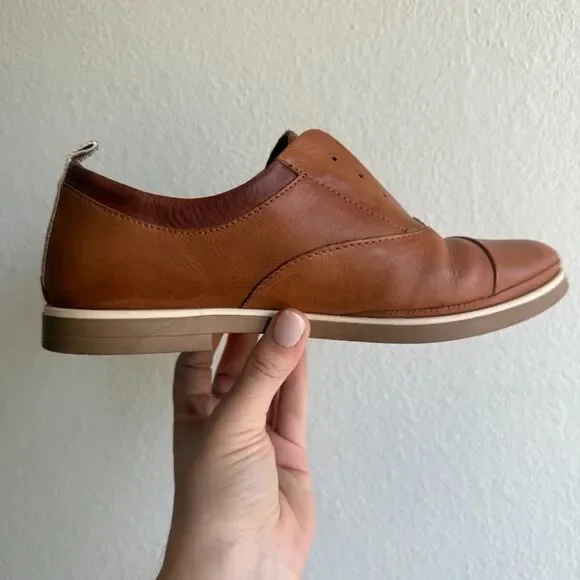 Pikolinos Pyrgos Laceless Slip On Oxford Shoes in Tan Brown Leather size 36 - Picture 7 of 13